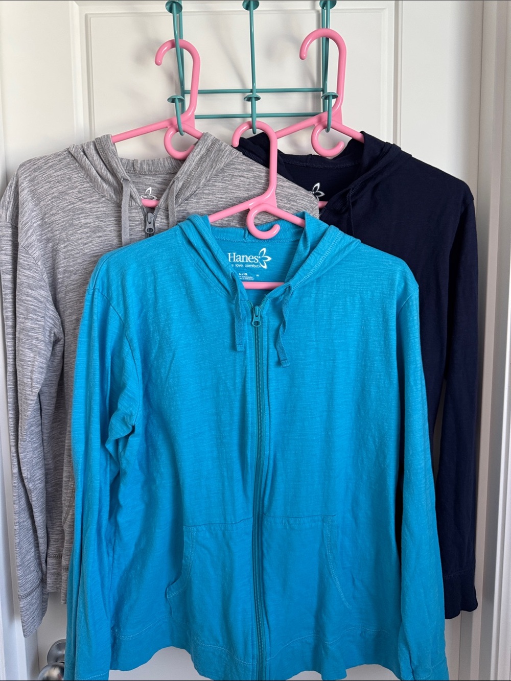 3 Hanes Zip Up Light Weight Hoodies